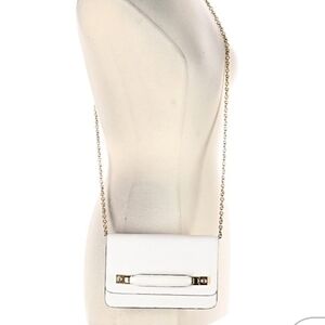 Henri Bendel Elegant White Leather Clutch Crossbody Woc Chain Purse